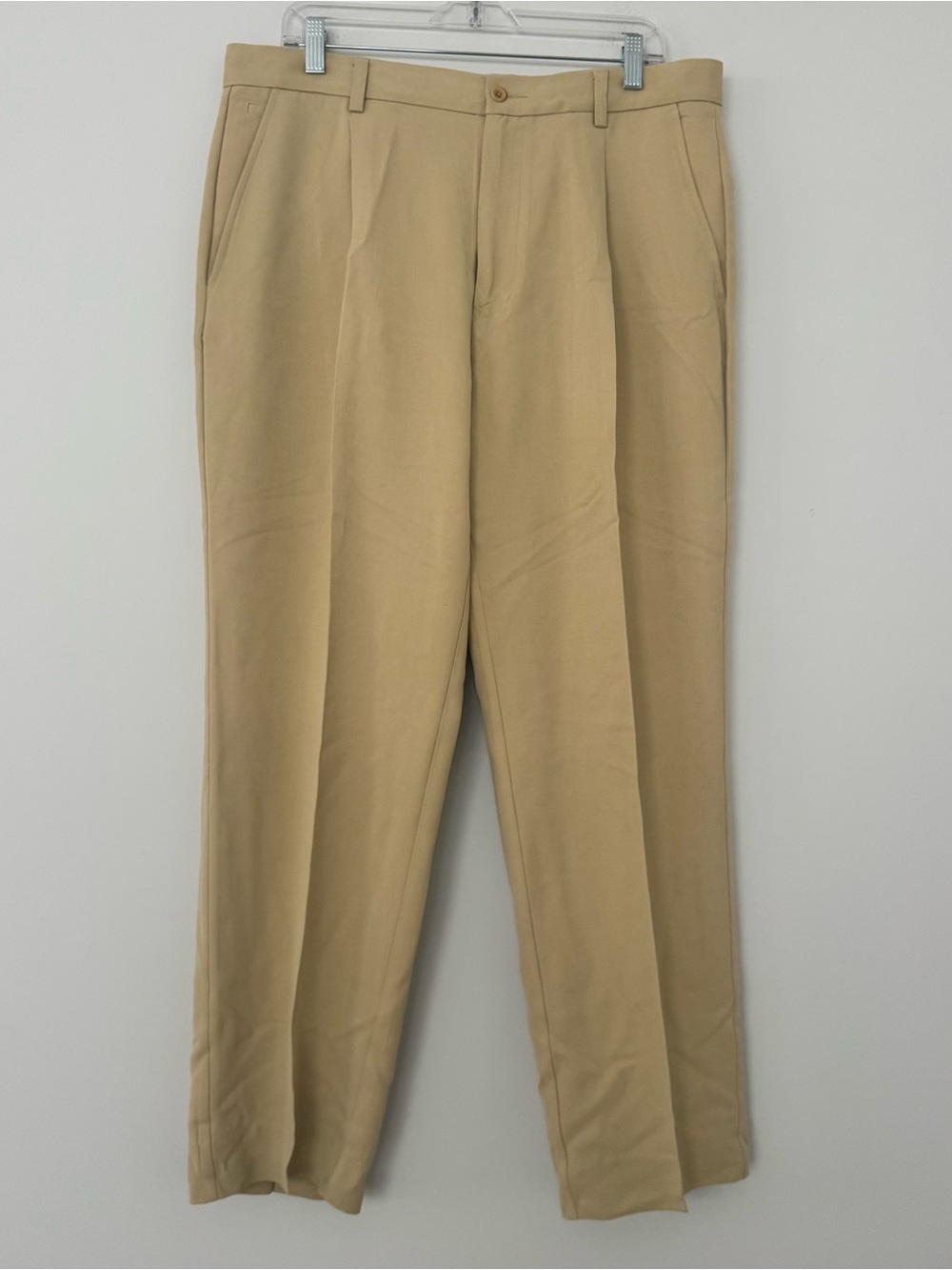 Tommy Bahama Pants Relax 100% Silk Pleated Trousers Khaki Tan Coastal Men 36